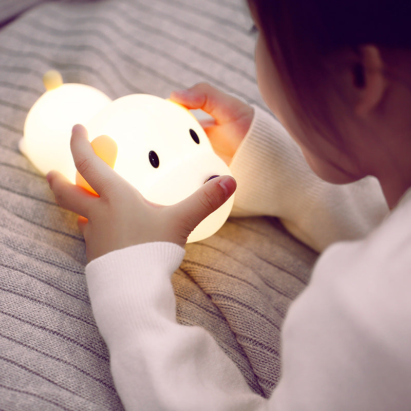 FREE SHIPPING!! Dimmable Led Night Light Lamp Touch Silicone Puppy Cartoon For Baby Children Kids Gift Bedside Bedroom Living Room Decoration