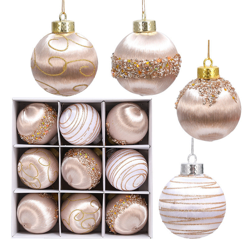 FREE SHIPPING!!! Christmas Decorations Foam Painted Silk Ball Christmas Tree Pendant