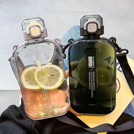 FREE SHIPPING!! Flat Square Transparent Water Bottle