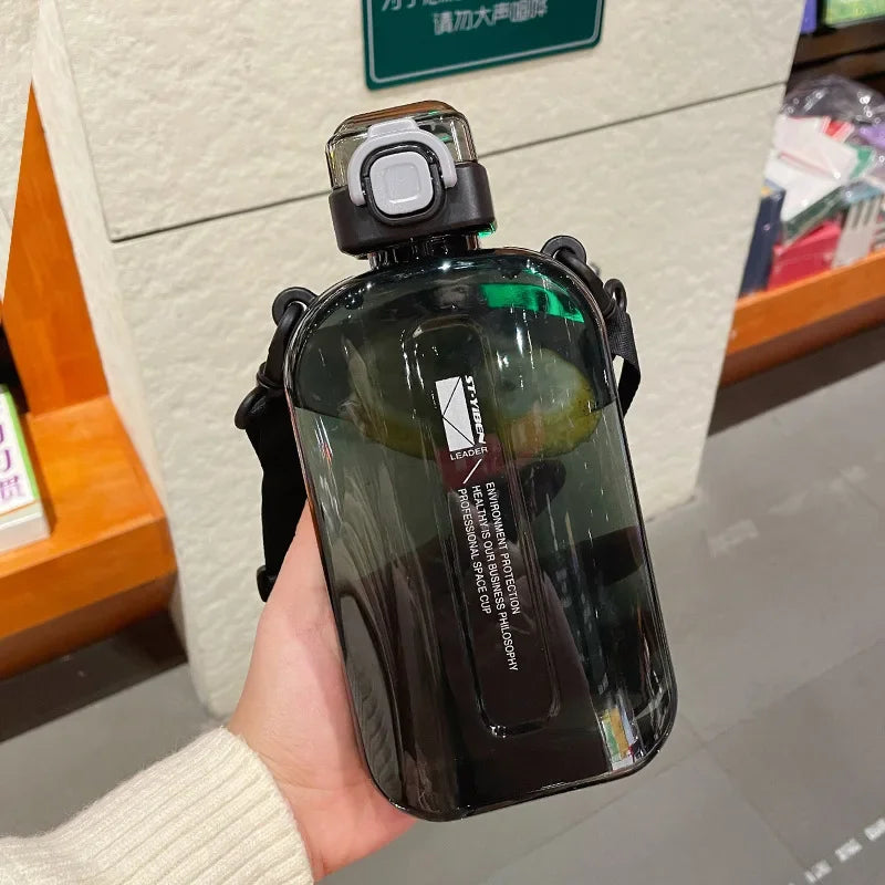 FREE SHIPPING!! Flat Square Transparent Water Bottle