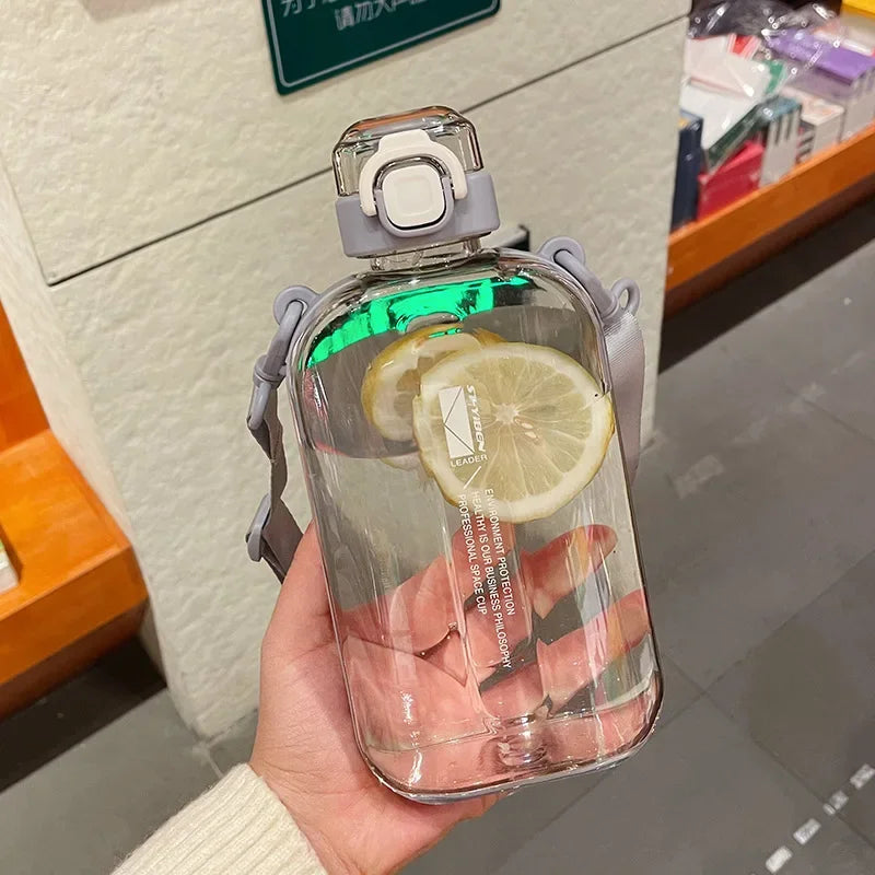 FREE SHIPPING!! Flat Square Transparent Water Bottle