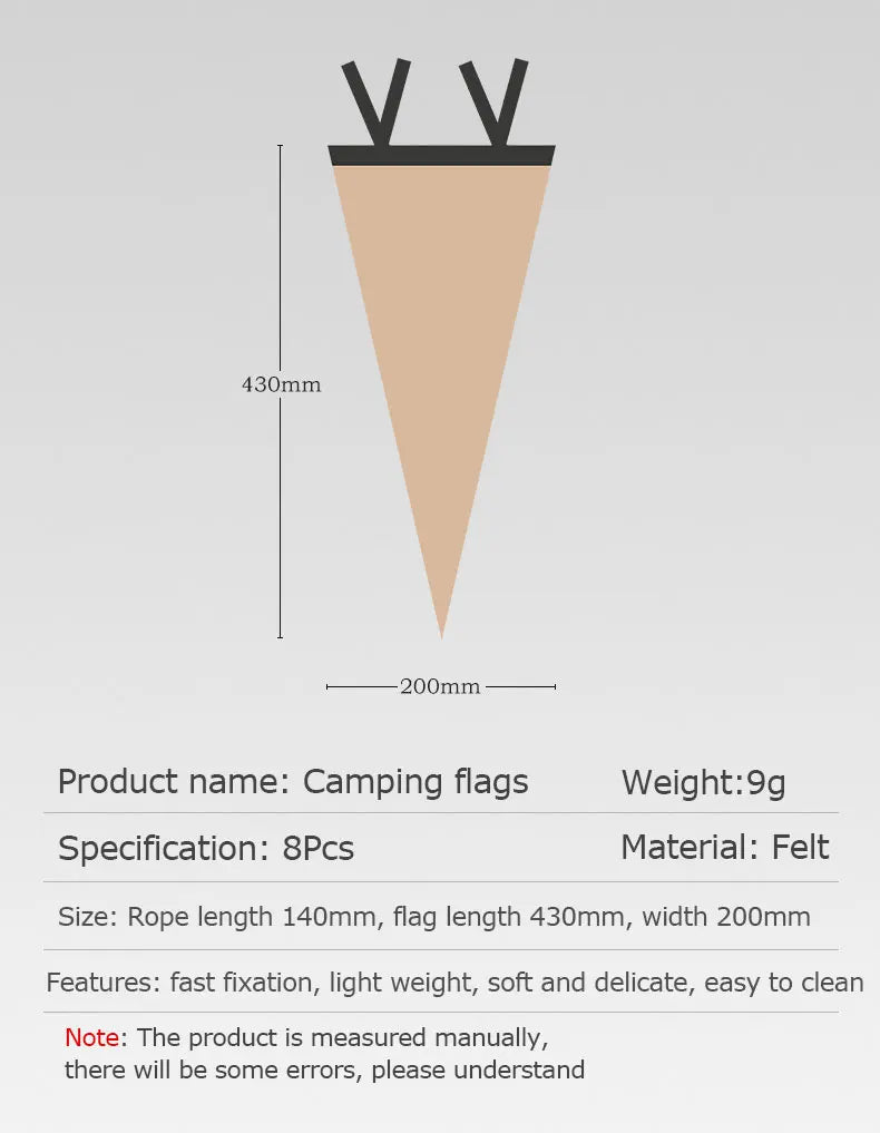 FREE SHIPPING!!! Outdoor camp flag Felt pennant camping equipment camping tent atmosphere flag decoration scene layout triangular bunting