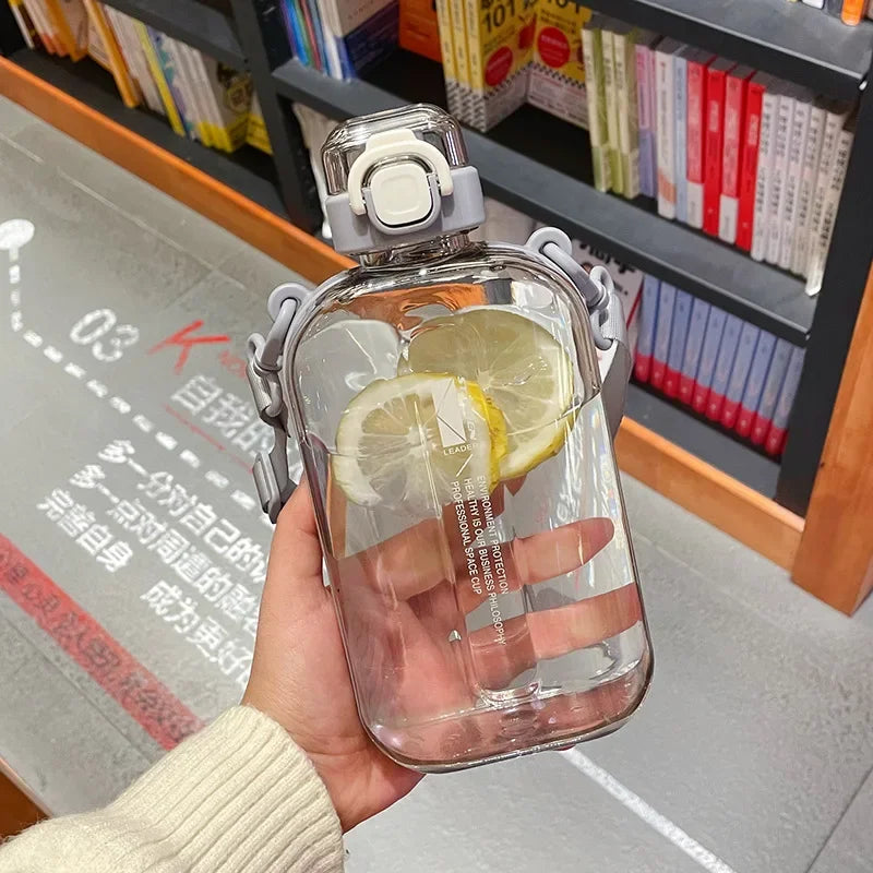 FREE SHIPPING!! Flat Square Transparent Water Bottle