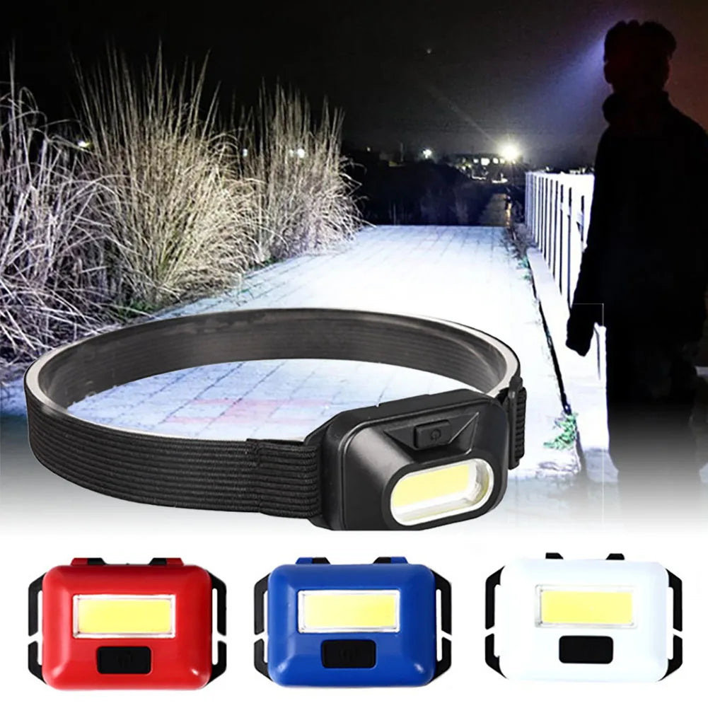 FREE SHIPPING!! Mini Cob Led Headlight Outdoor Camping Light Flashlight Head Torch Tourism Equipment For Hiking Cycling Fishing