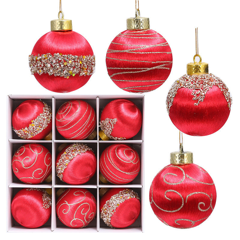 FREE SHIPPING!!! Christmas Decorations Foam Painted Silk Ball Christmas Tree Pendant