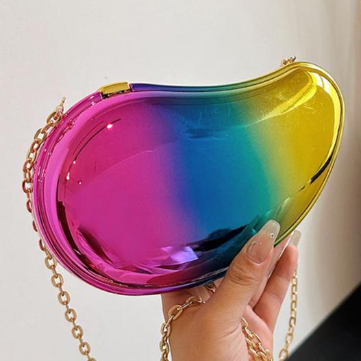 FREE SHIPPING!! 2024 new summer mango bag acrylic mirror electroplating cross - border fashion trend evening bag crossbody bag - Concept Accessories