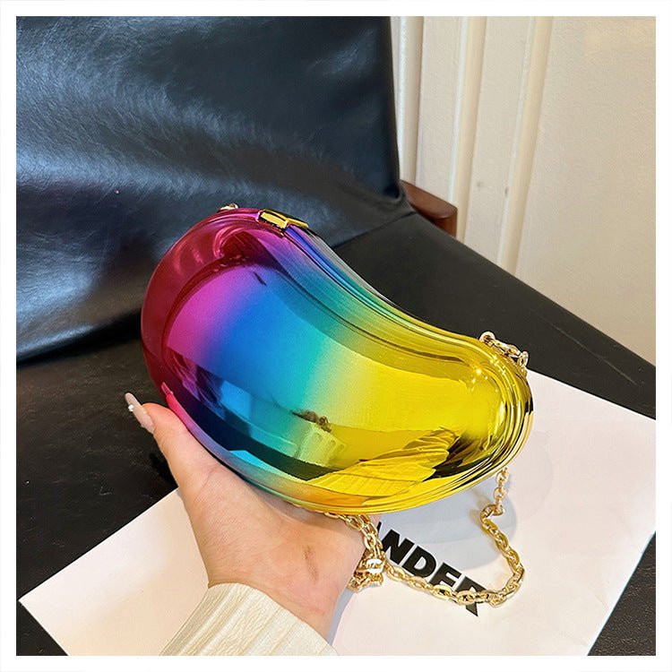 FREE SHIPPING!! 2024 new summer mango bag acrylic mirror electroplating cross - border fashion trend evening bag crossbody bag - Concept Accessories