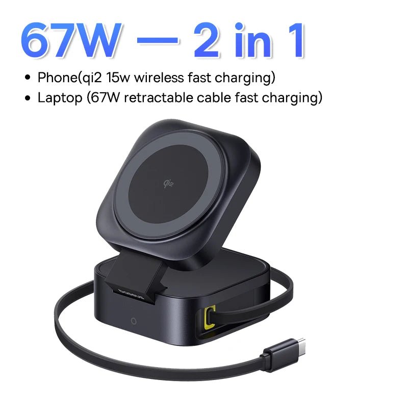 FREE SHIPPING!! Baseus 2 in 1 25W Magnetic Wireless Charger Stand 15W Fast Wireless Charging Desktop Dock Station For iPhone16 15 14 13 Airpod - Concept Accessories